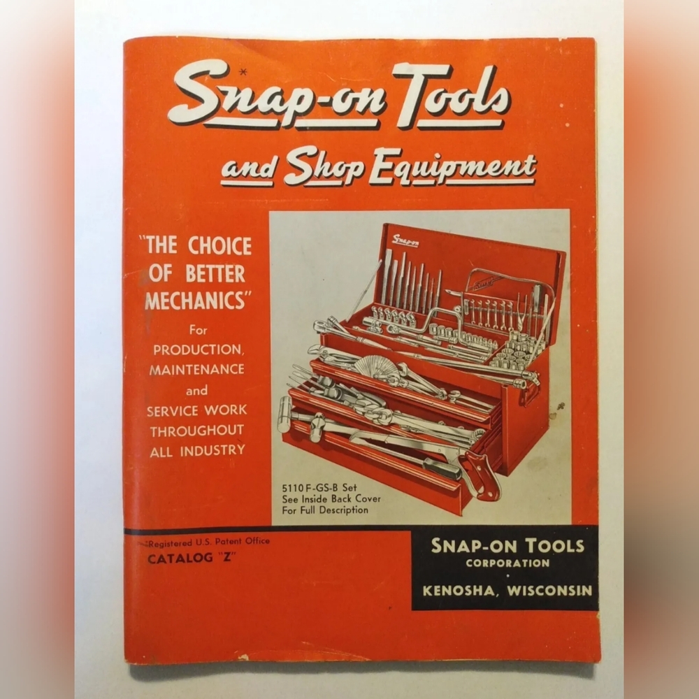 Vintage 60s Snap-On Tools CATALOG Z shop equipment mechanic industrial garage